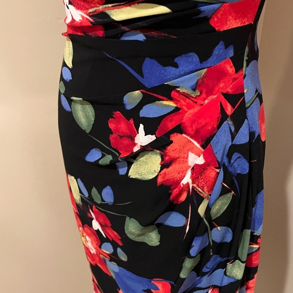 Ralph Lauren Black, Blue, Red and White Floral Sheath Dress, sz 8 - Picture 2 of 5